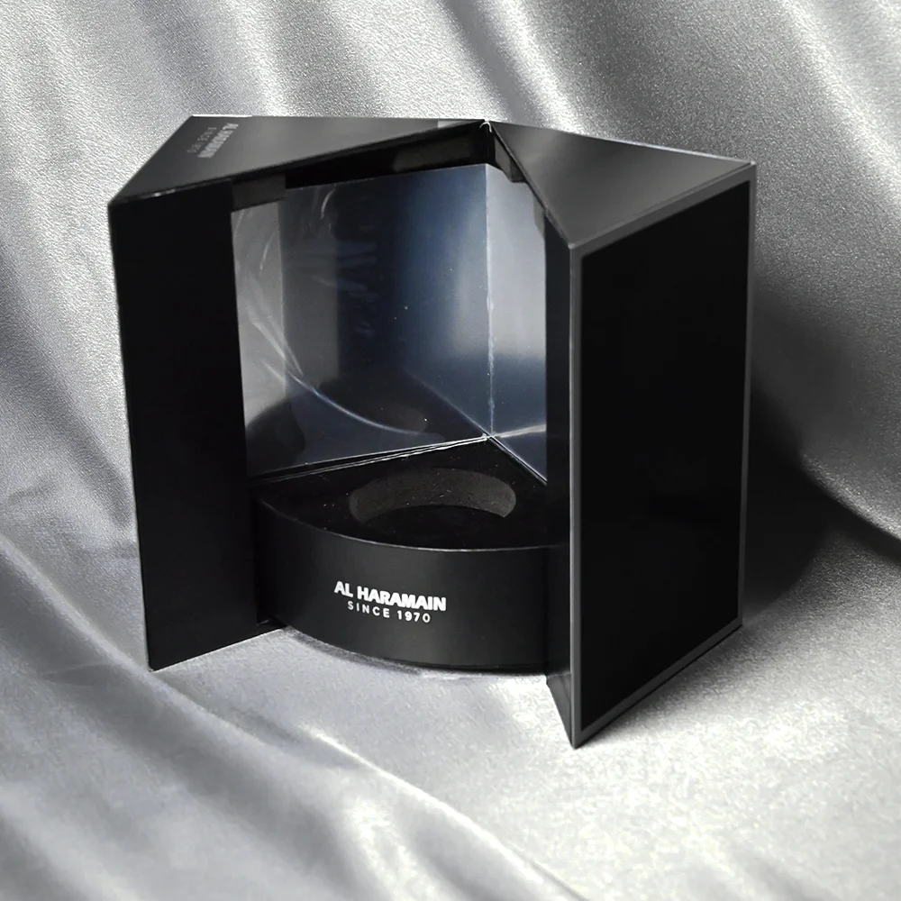 Custom High-End Silver Stamping EVA Insert Double Door Gift Box Matt Lamination Embossing UV Coating for Perfume Makeup