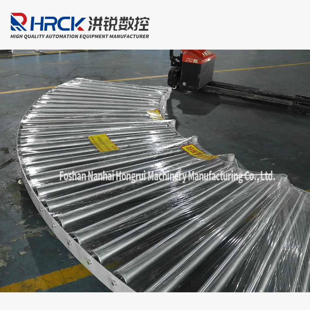 Hongrui Mechanical Reasonable Price Light-duty Powered Ground Gravity Roller Track Conveyor Machine OEM with CE Certificate