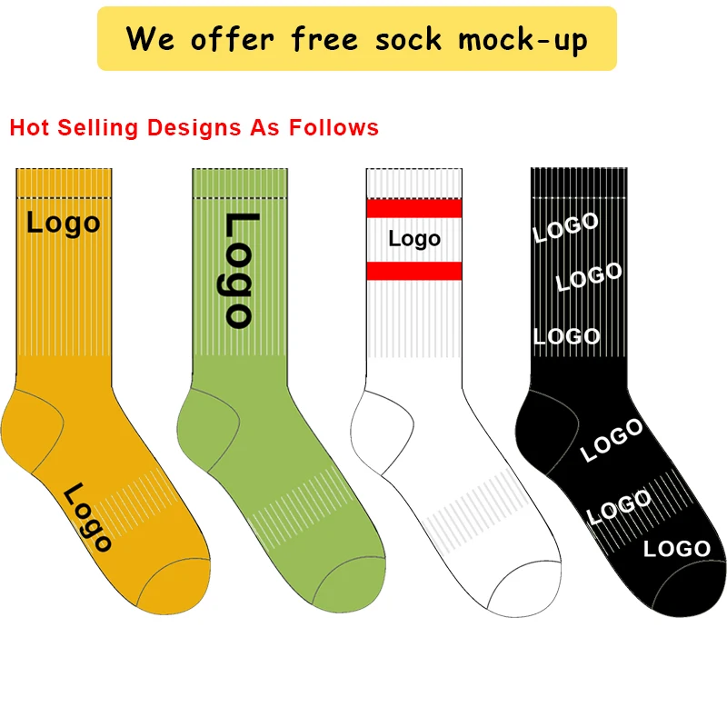 Logo Custom Design Socks Men Custom Socks No Minimum Order Crew Sport