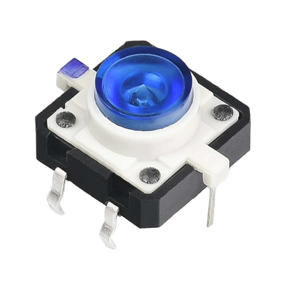 5Pcs TS26 Square 12x12mm Momentary Push Button Switches With LED | SPST Tactile Switch For Electronics Projects