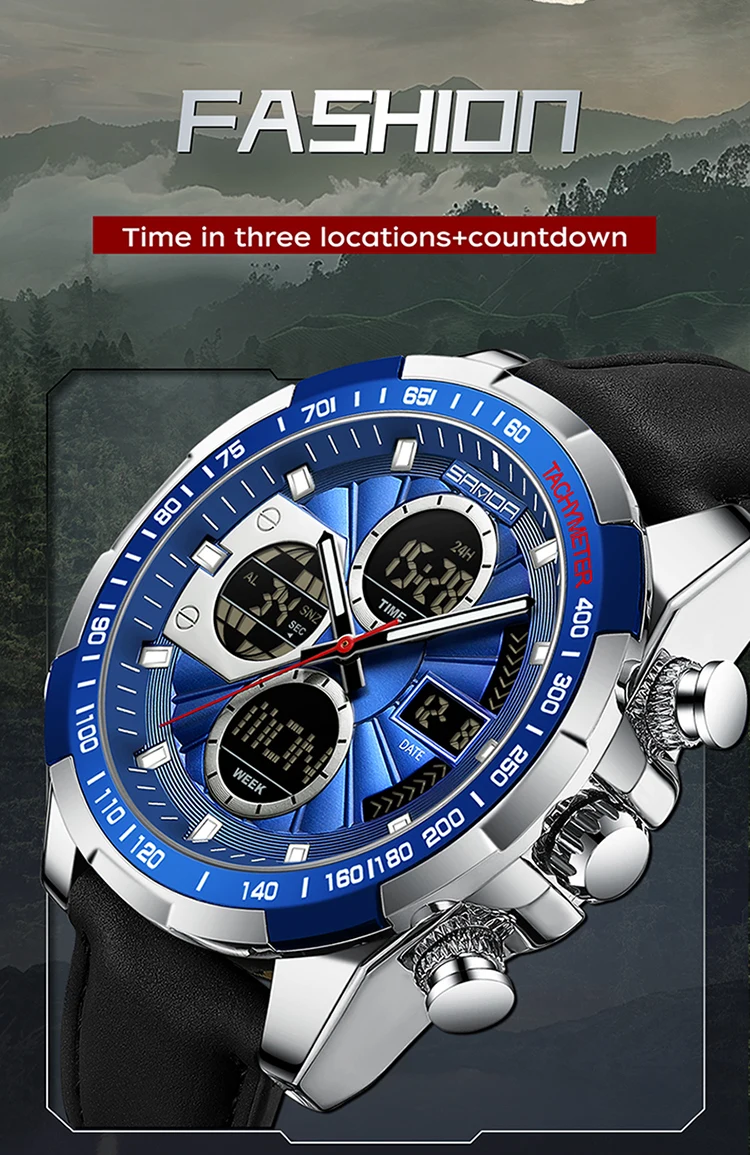 Sanda 5105 Multifunction Analog Digital Sports Watch for Men