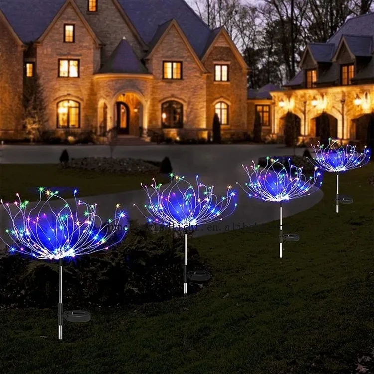 Outdoor LED Firework 8 Modes Fairy Lights Solar Operated Warm White Light Christmas Garden Wedding Decoration
