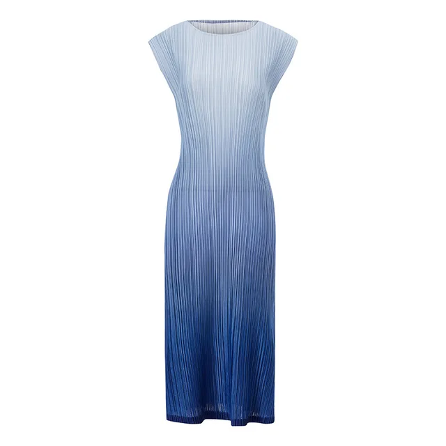 Wholesale pleats 2024 summer new style gradient dress high-end versatile slimming a-line skirt for women