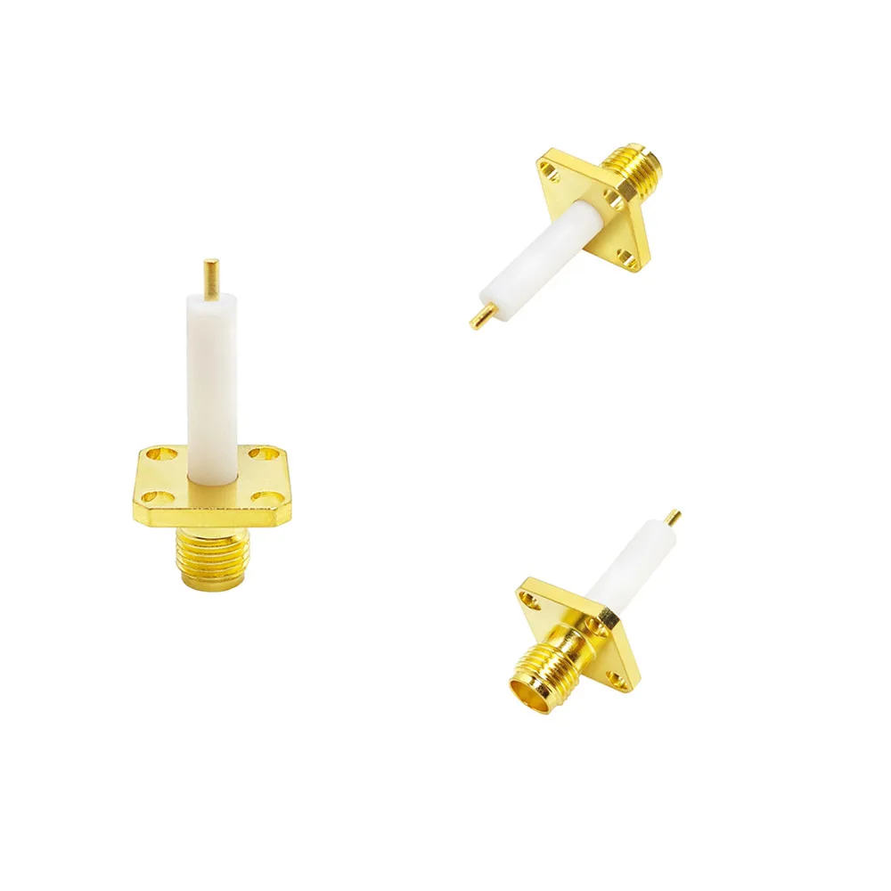 Manufacturer's SMA Female 50ohm Coaxial Cable with 4-Hole Flange Panel Mount Jack SMA Connector Jack