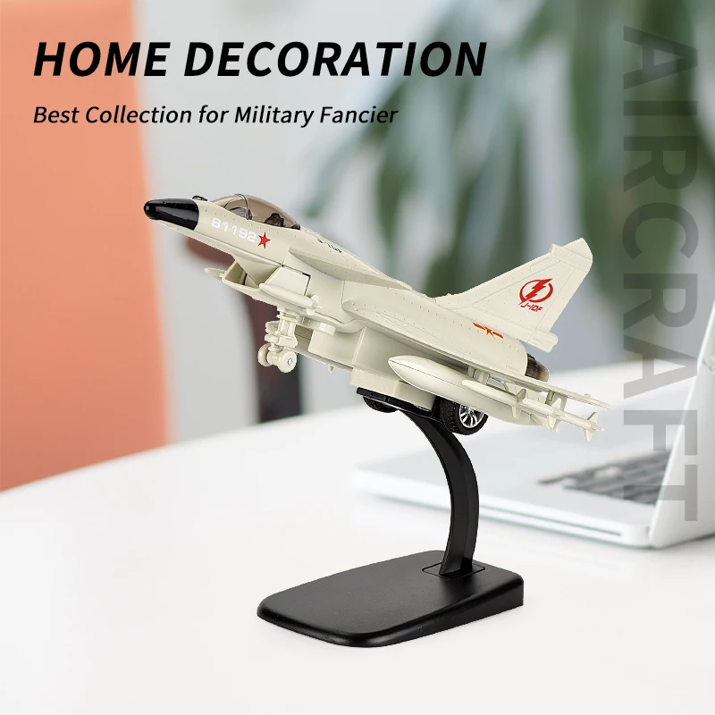 J-10 Mini Metal Diecast Toy Children's Airplane Model with Light