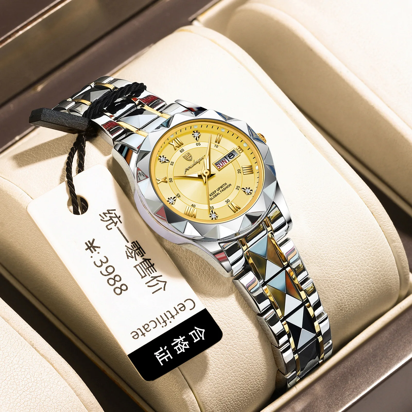 POEDAGAR 306 Dernière Marque Nouvelle Montre De Luxe Pas Cher Prix Bas Multicolore Multifonction Femmes Quartz Bracelet En Acier Inoxydable