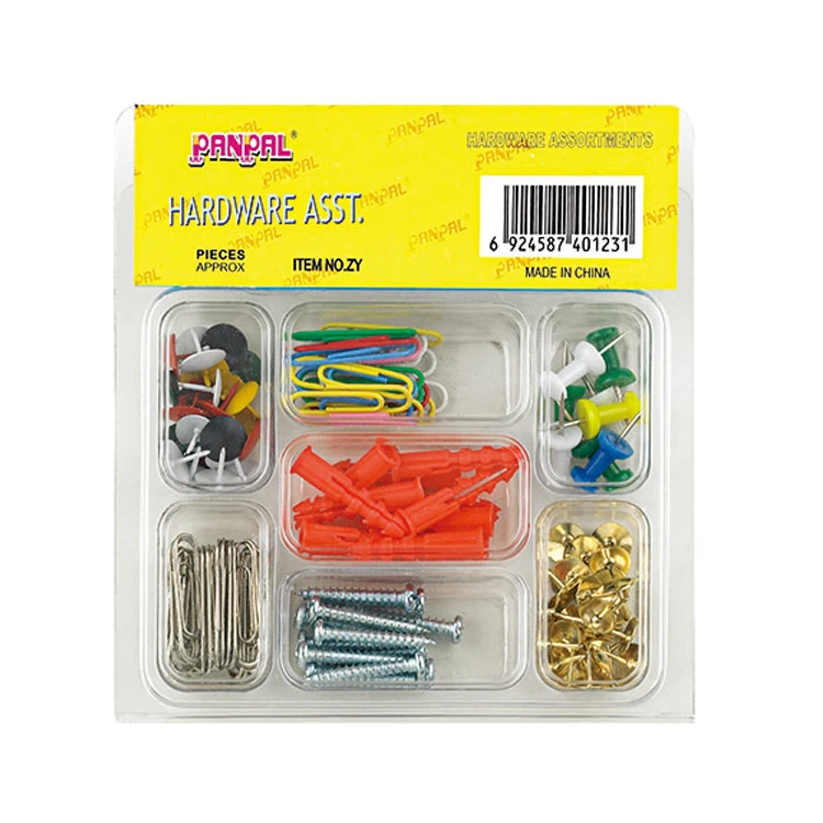 Office supply accessories 132pc stationery set with paper clip thumb tack and push pin