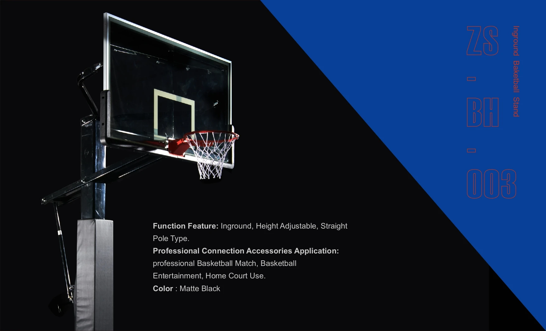 Height Adjustable Inground Basketball Hoop School Outdoor Children