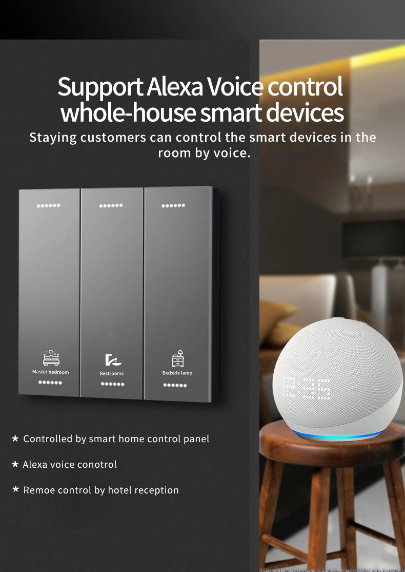 Home lights on/off smart wireless touch switch with 3 gangs lights control