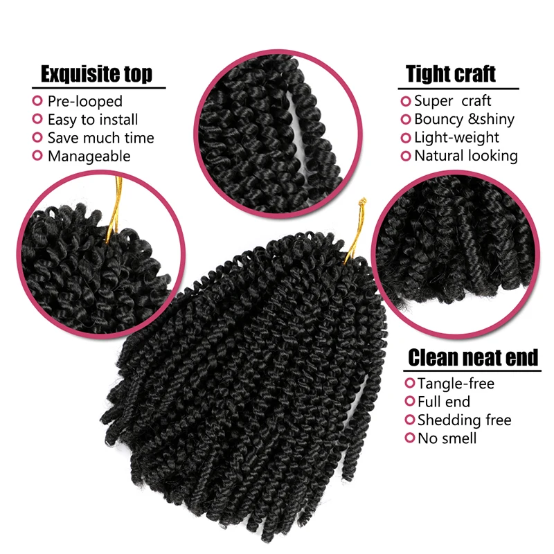 Парики от производителя, африканские грязные косички, низкотемпературные волосы, пружинные вьющиеся волосы, тысячи двухжильных косичек для наращивания волос