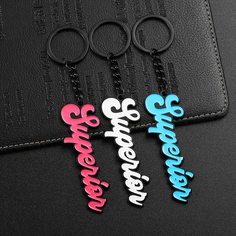 Wholesale Keychain Colorful Enamel Brand Logo Letter 2d 3D Metal Key Ring Keyring China Manufacturer Custom for Key Chain