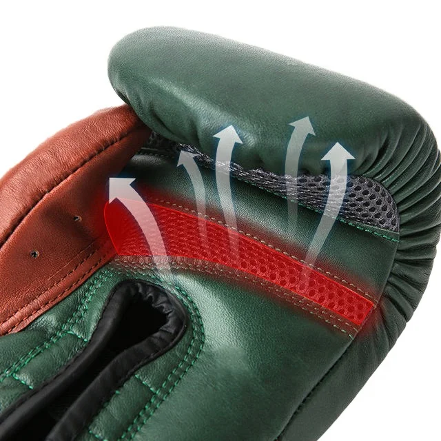 High Quality Cowhide Leather Buckle Type Boxing Gloves with Latex Liner Print OEM Logo for Fighting Kickboxing