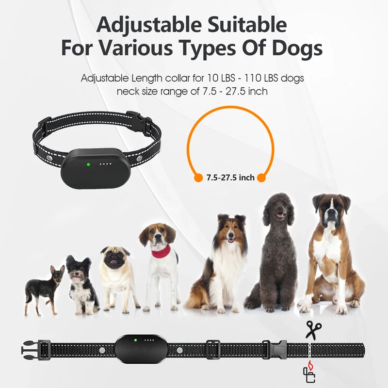 1600ft Range Control Dog Training Collar 4 Channels Simultaneous Training Ip67 Waterproof Length