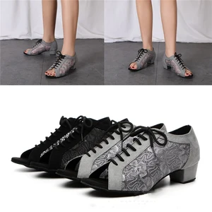 Women's Soft-Soled Cha-Cha Dance Shoes High Latin Dance Shoes for Adult Art Test Competition