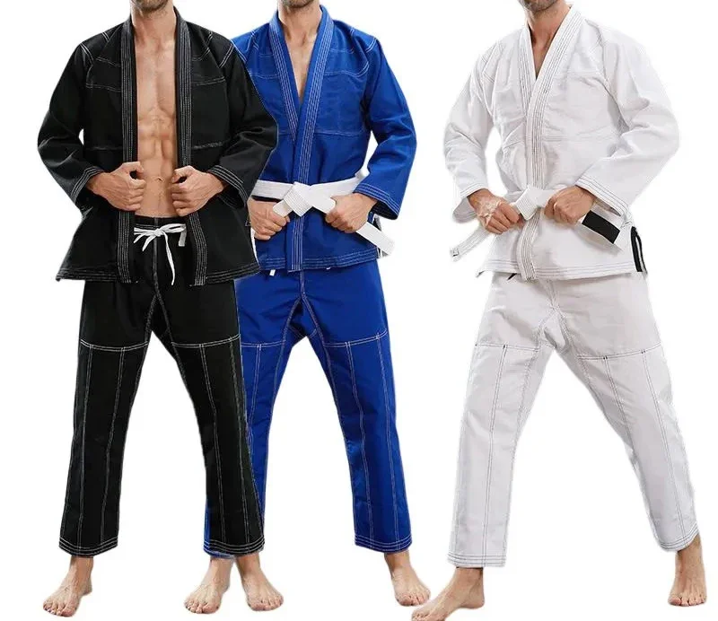 Custom Logo Heavy Weight Karate Uniforms Solid Color Martial Arts Taekwondo Jiu Jitsu Kimono Unisex Cotton Set  Made in Pakistan