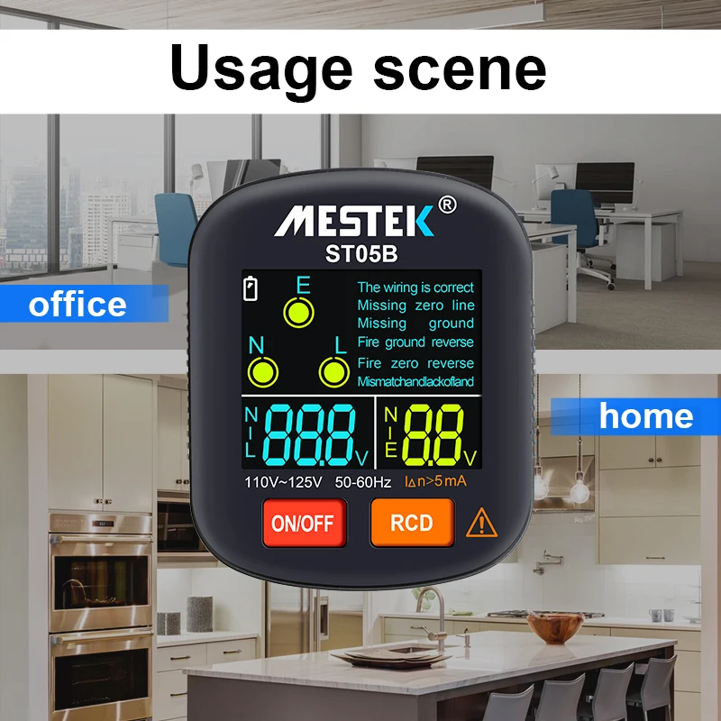 ST05B Socket Standard  US Ground Tester US  Plug Industrial Electric Wall Socket Cheap GFCI RCD Digital Black Socket