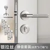 Silver door lock-3-piece hinge-door stopper