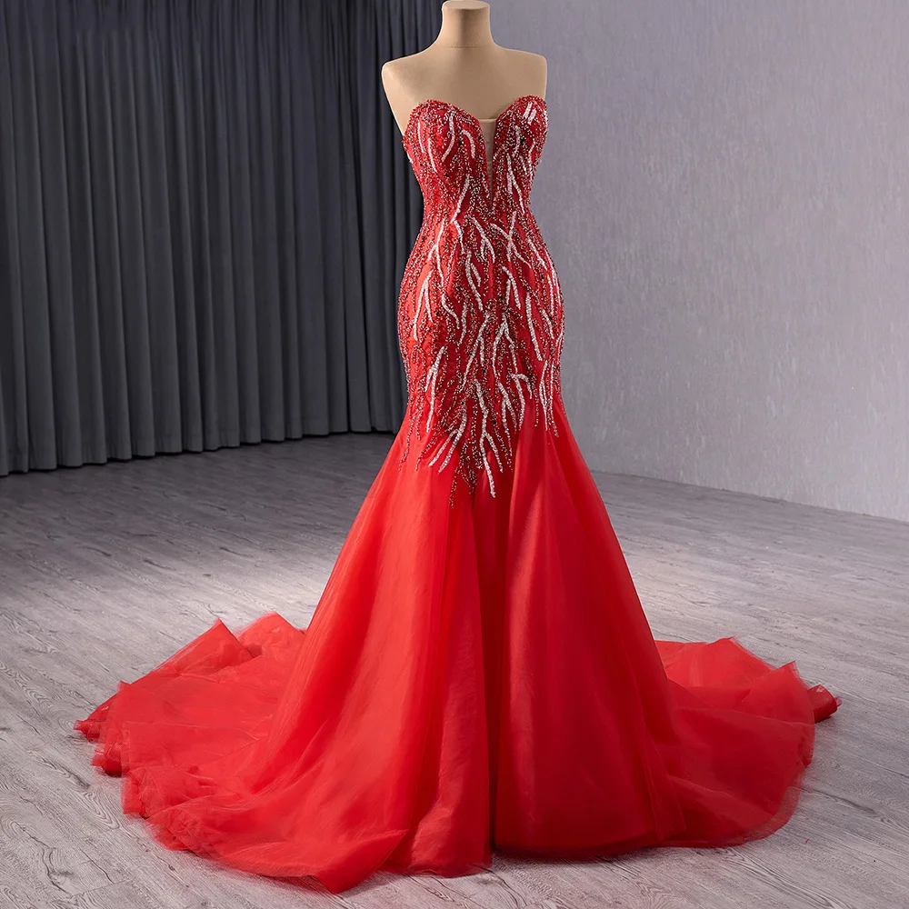 fitted lace wedding dress Vintage Mermaid Red Lace Wedding Dress – daisystyledress