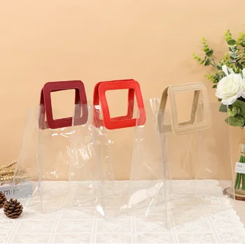 Spot PVC Handbags Transparent Women Leather Tote Beach Bags Transparent Fashion Ladies Casual Tote Pvc Bags