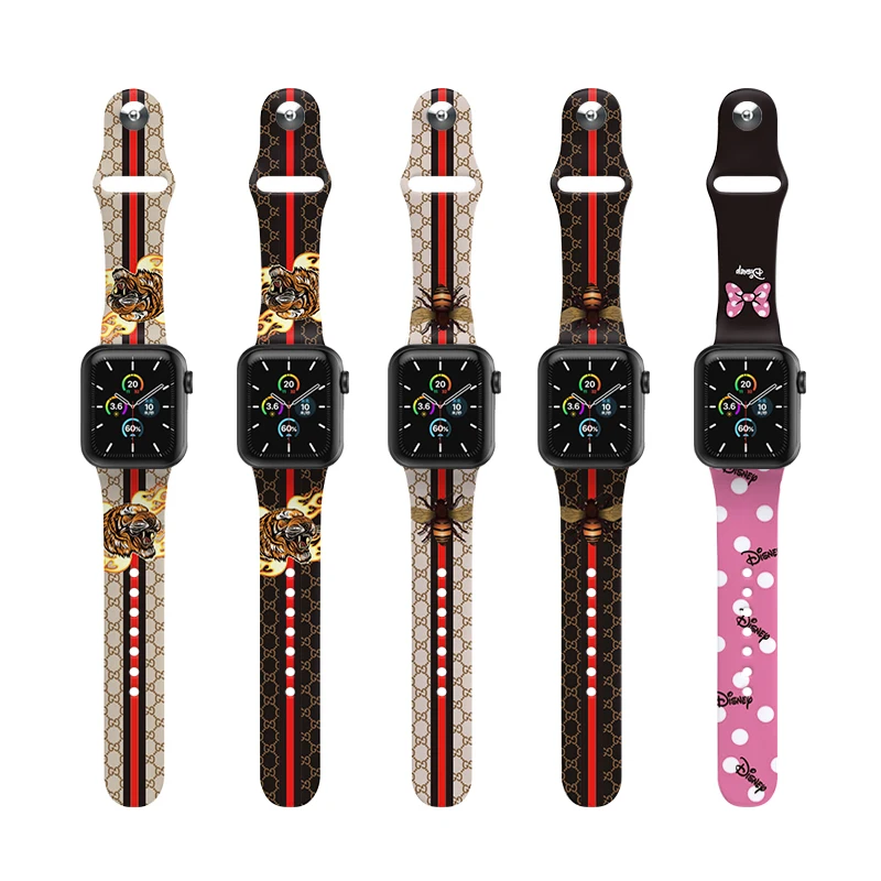 Ремешок для часов Eamiruo силиконовый, брендовый дизайнерский Браслет для apple smartwatch series 6 5 4 3 2 1, аксессуары для наручных часов