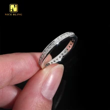 Wholesale Hip hop minimalist style ring 925 sterling silver diamond rings diamond eternity band ring