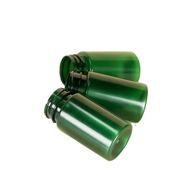 CUSTOM Seal Green Pill Pot/Pill Bottle/Phial/Pill/Capsule/ Tablet/Supplement plastic PET bottles with crc Cap