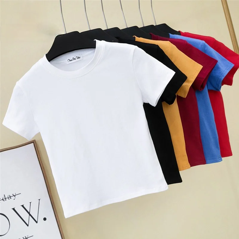 2021 Wholesale Spring Oversize Blank Top Women Tees Cropped Plain T Shirt  For Ladies Hot Sale Crop Top - Buy Fashion Women Casual T Shirt,Fashion  Blouse Design Vest,Different Color Camisole Product on