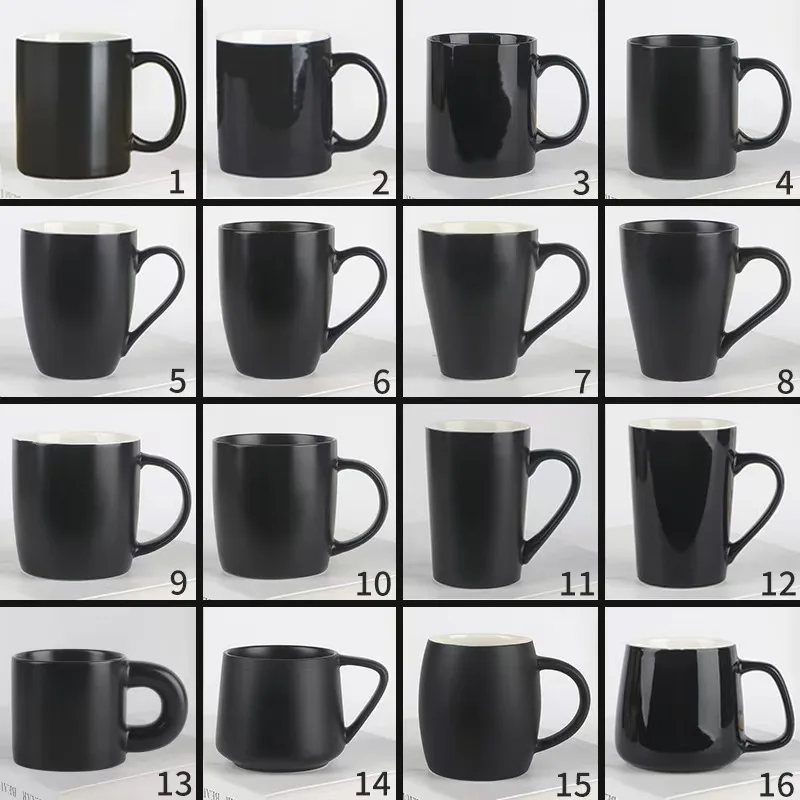 Simple Black Ceramic Cup, Couple’s Water Cup, Mug, Coffee Cup, Hotel Cup, Advertising Gift, Printed logo