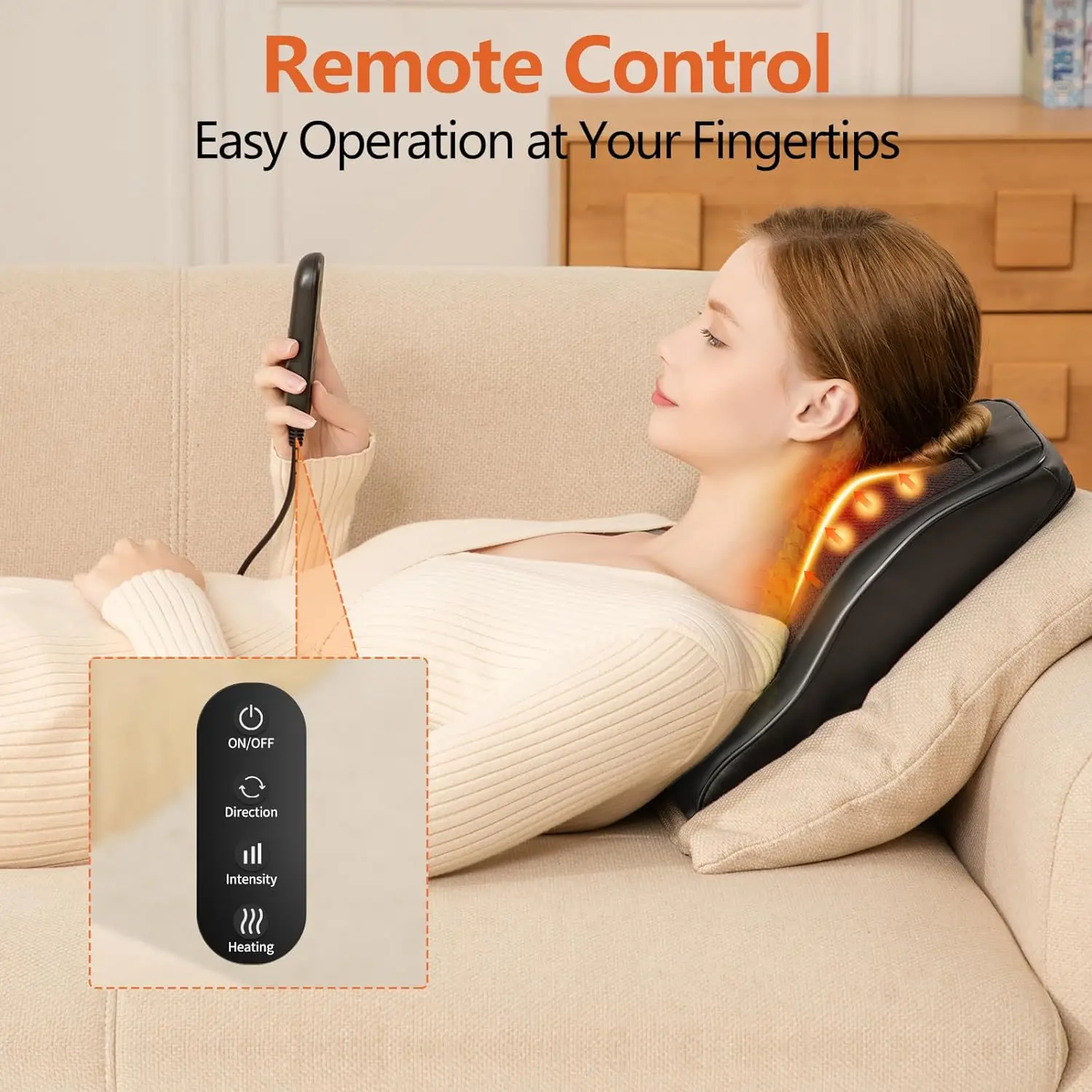 Phenitech Massager for Neck and Back 3D Kneading Massage Pillow for Body Pain Relief Stress Relax at Home Office