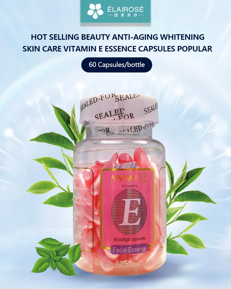 60 Capsules Vitamin E Oil Capsule Collagen Whitening Ve Essence Facial