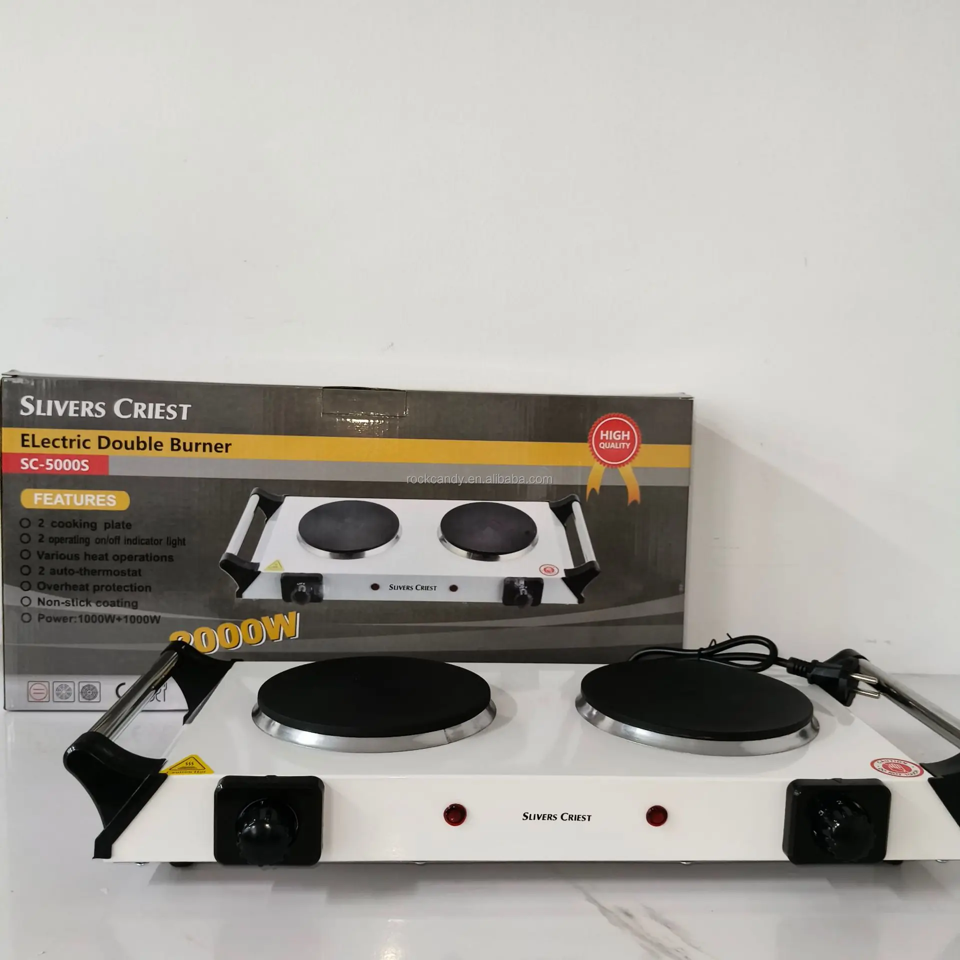 Hot Plate Simple Operation Pattern Cooking 2 Burner Kitchen Electric Cooking Stove Hot Two Plate
