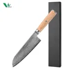 Cuchillo Santoku de 7" con mango de madera de pakkawood amarillo