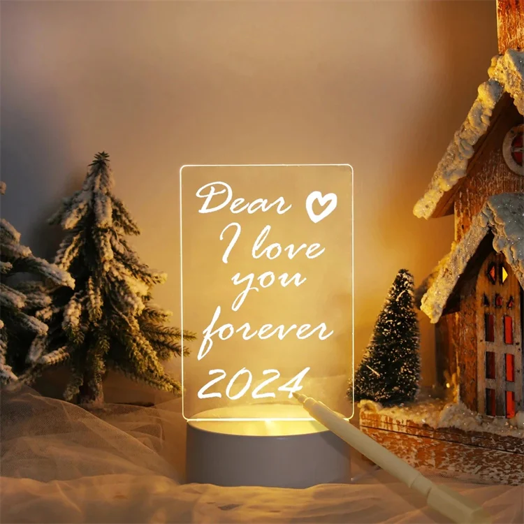 USB Led Night Lamp Writable DIY Message Board Holiday Light With Pen Gift Children Girlfriend Decoration Night Lights