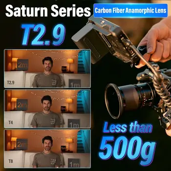 SIRUI Saturn 50mm T2.9 1.6X Full Frame Carbon Fiber Anamorphic Lens, Cine Lens Less Than 500g (Nature Flares, E Mount) detail image