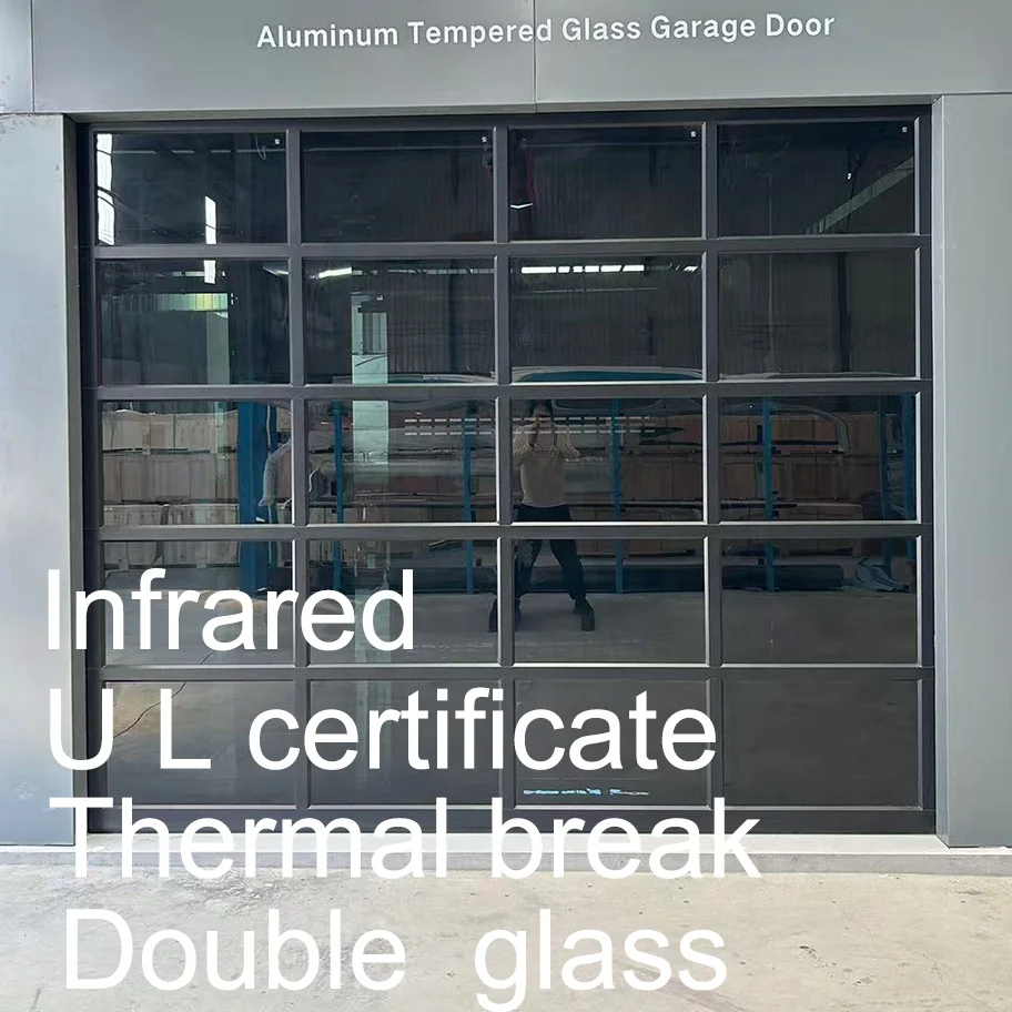 Modern Style Automatic Sectional Glass Garage Door for Home Building