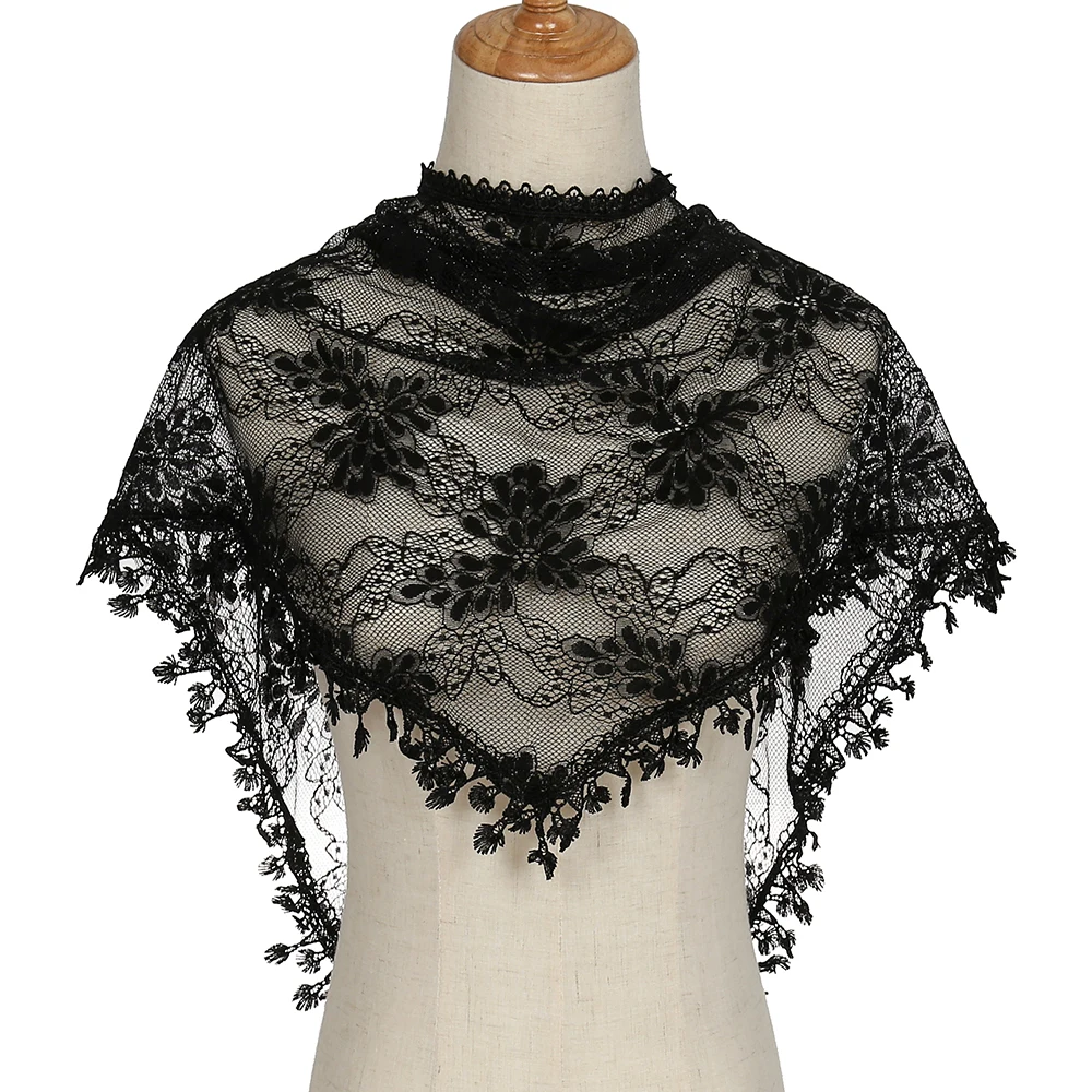 Elegante sjaal met capuchon en imitatiebont - zwart