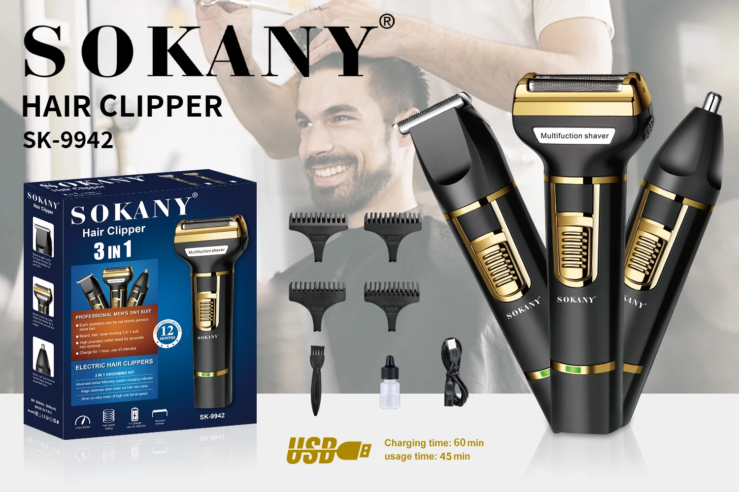 Para Cortar Maquina Cortar Pelo Electrica Afeitadora Eléctrica