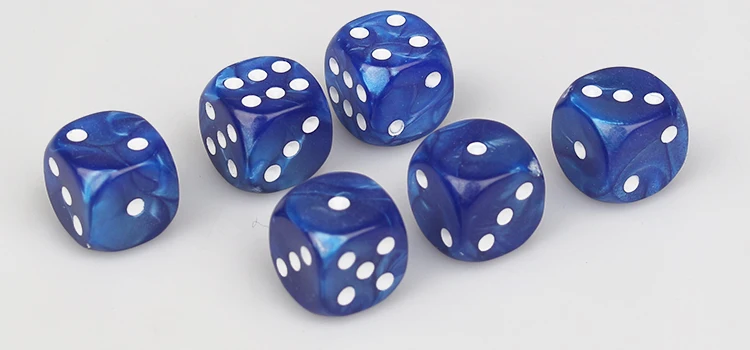 Синий с фокусным расстоянием 25 мм 6 двухсторонняя с украшением в виде кристаллов с гравировкой акриловые кости с стягивания талии