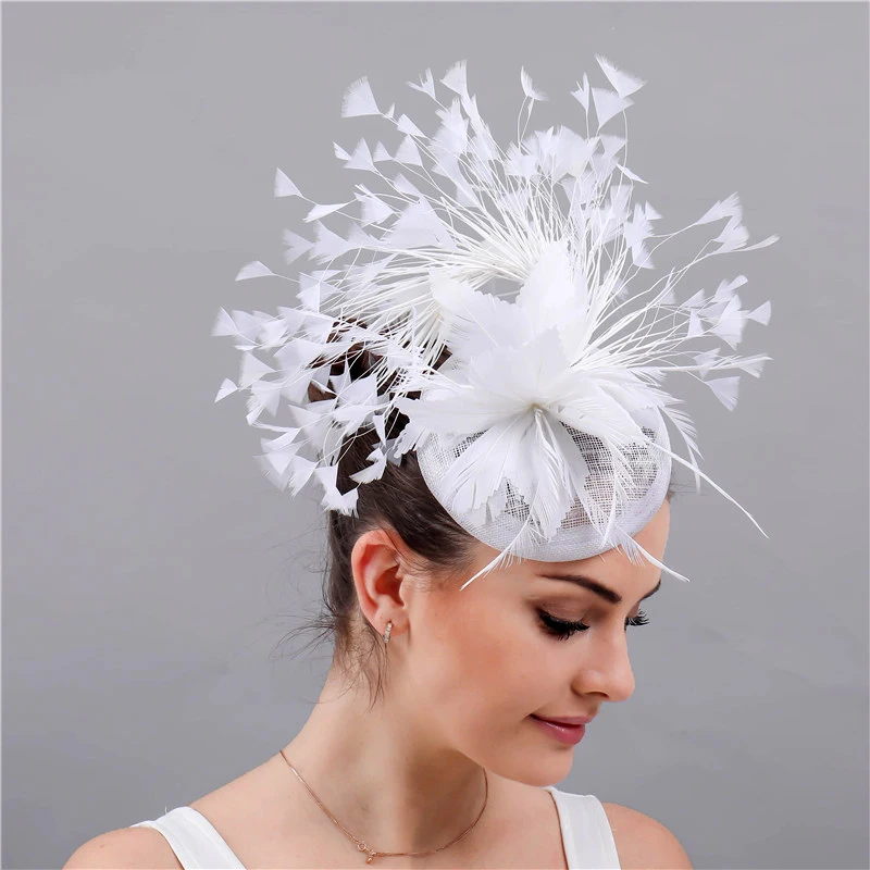 Hot Millinery Tea Party Hat Kentucky Derby Feather  display picture 3