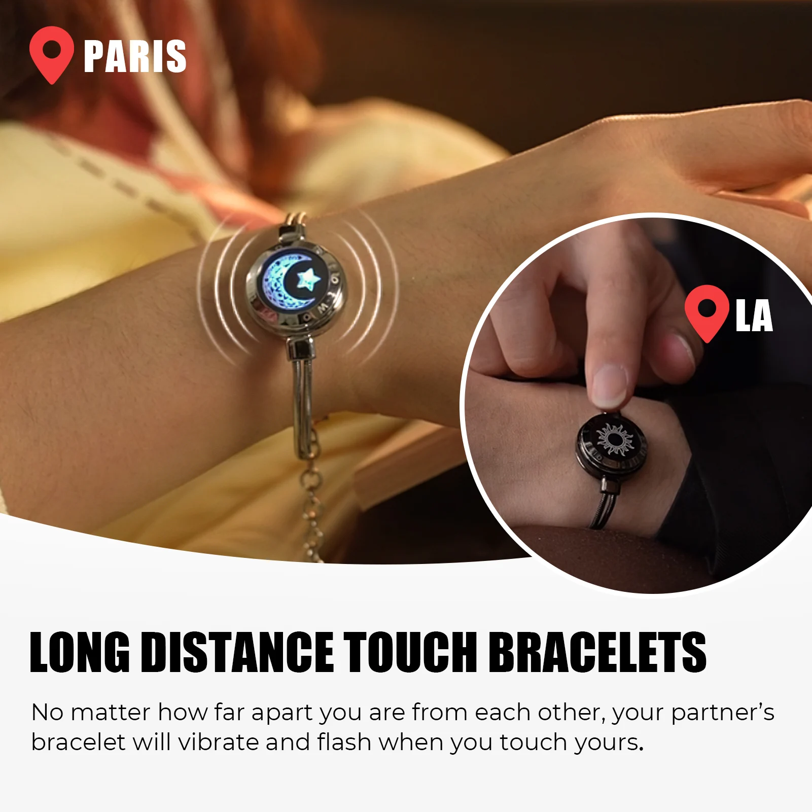 paar armbänder vibration Heißer Verkauf Totwoo Sonne und Mond Paar Armband Fern Touch & Vibrierende  Armbänder für Paare