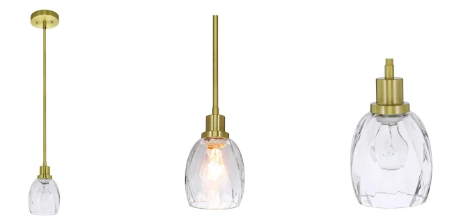 Decorative  Mini Pendant Hanging Light Glass Pendant Lighting Modern Brass Pendant Ceiling Light for Kitchen & Bar