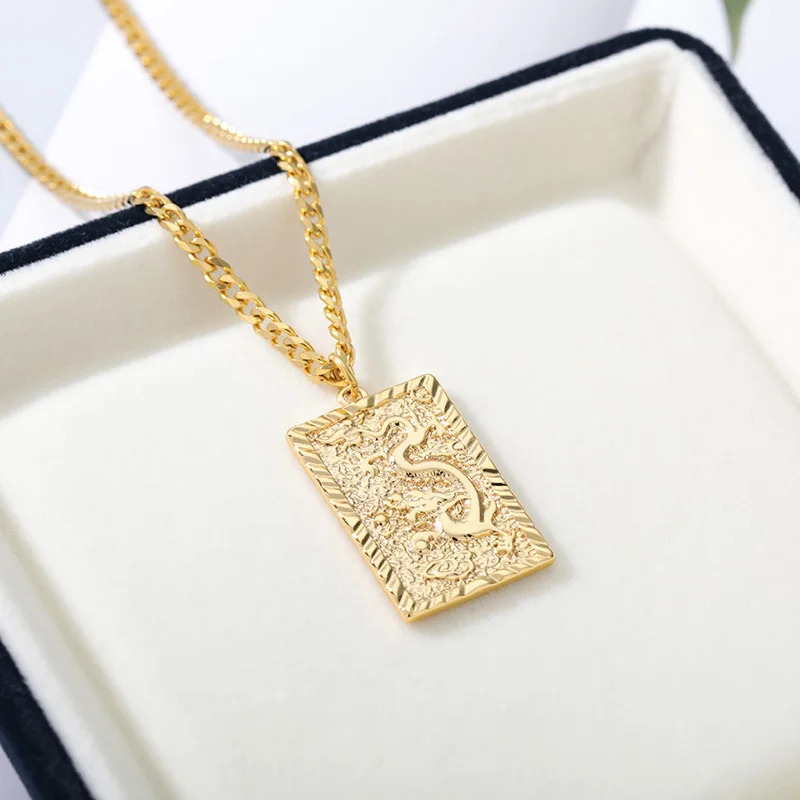 Chinese Character Dragon Necklace Women 