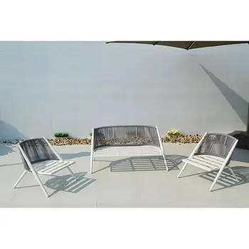 Aluminum Chair Outdoor Garden Rattan Apartment Furniture Set Rope Furniture Set Garden Sofa