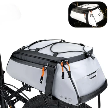 Manufacturer Reflective Waterproof Oxford 10L Bike Bicycle ebike Trunk Pannier Rear Rack Bag Backpack