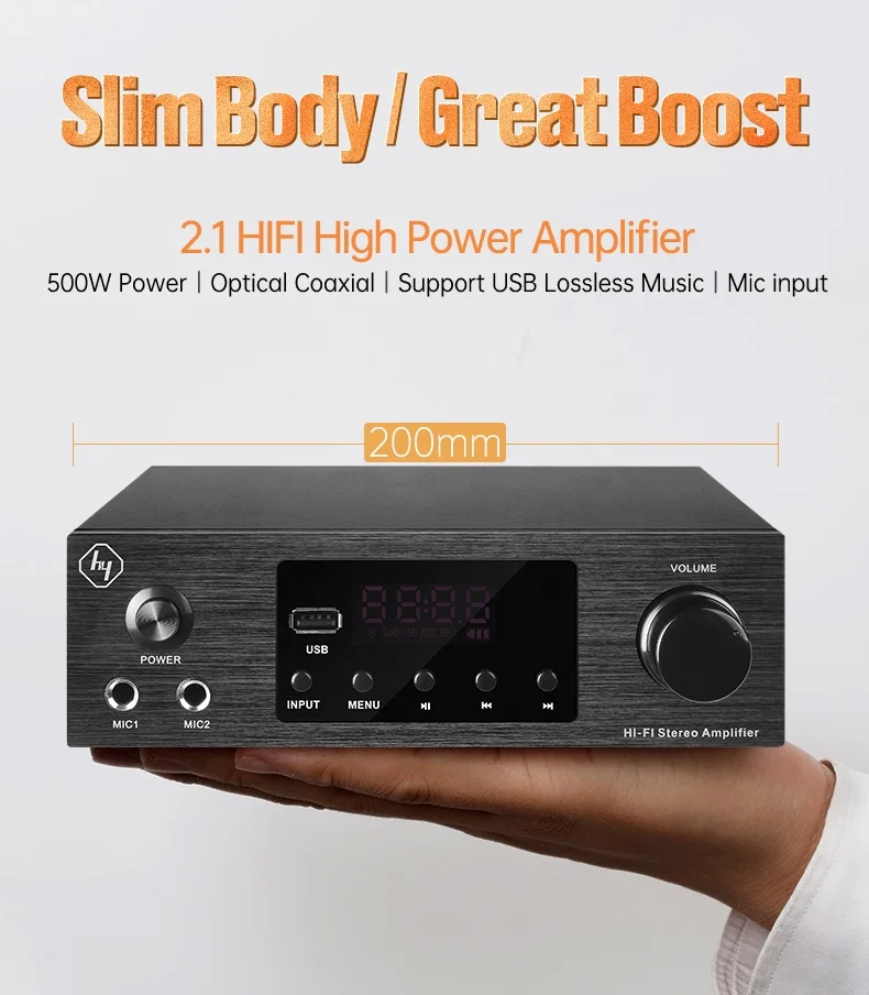 AV-260 Профессиональный Hi-Fi стерео мини 2-канальный приемник и усилитель высокой мощности BT 5 0 Класс D интегрированный аудио набор для дома