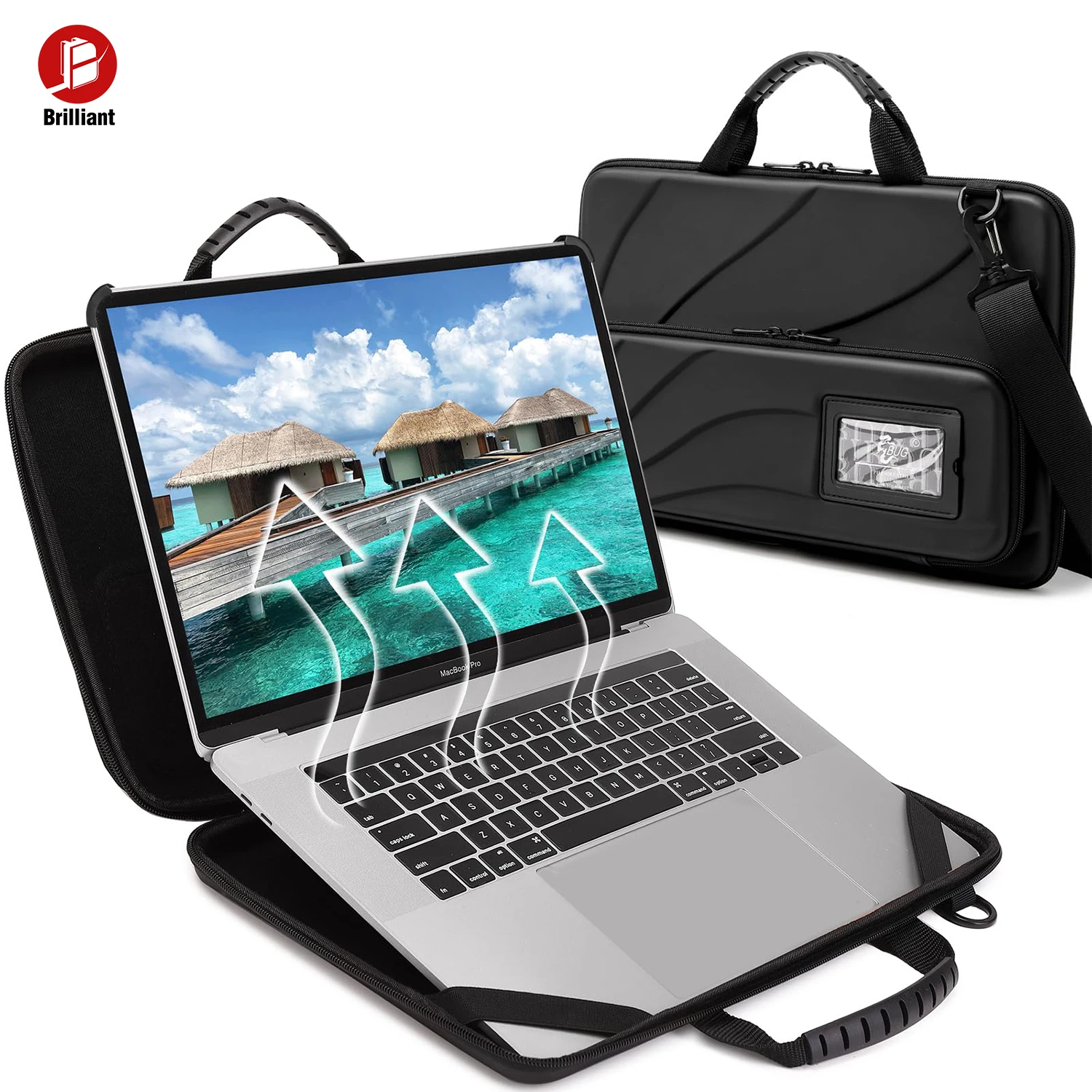 15.6 Inch Hard Shell Laptop Shoulder Bag for Men Women Shockproof Protective EVa Laptop Sleeve Case for MacBook Air