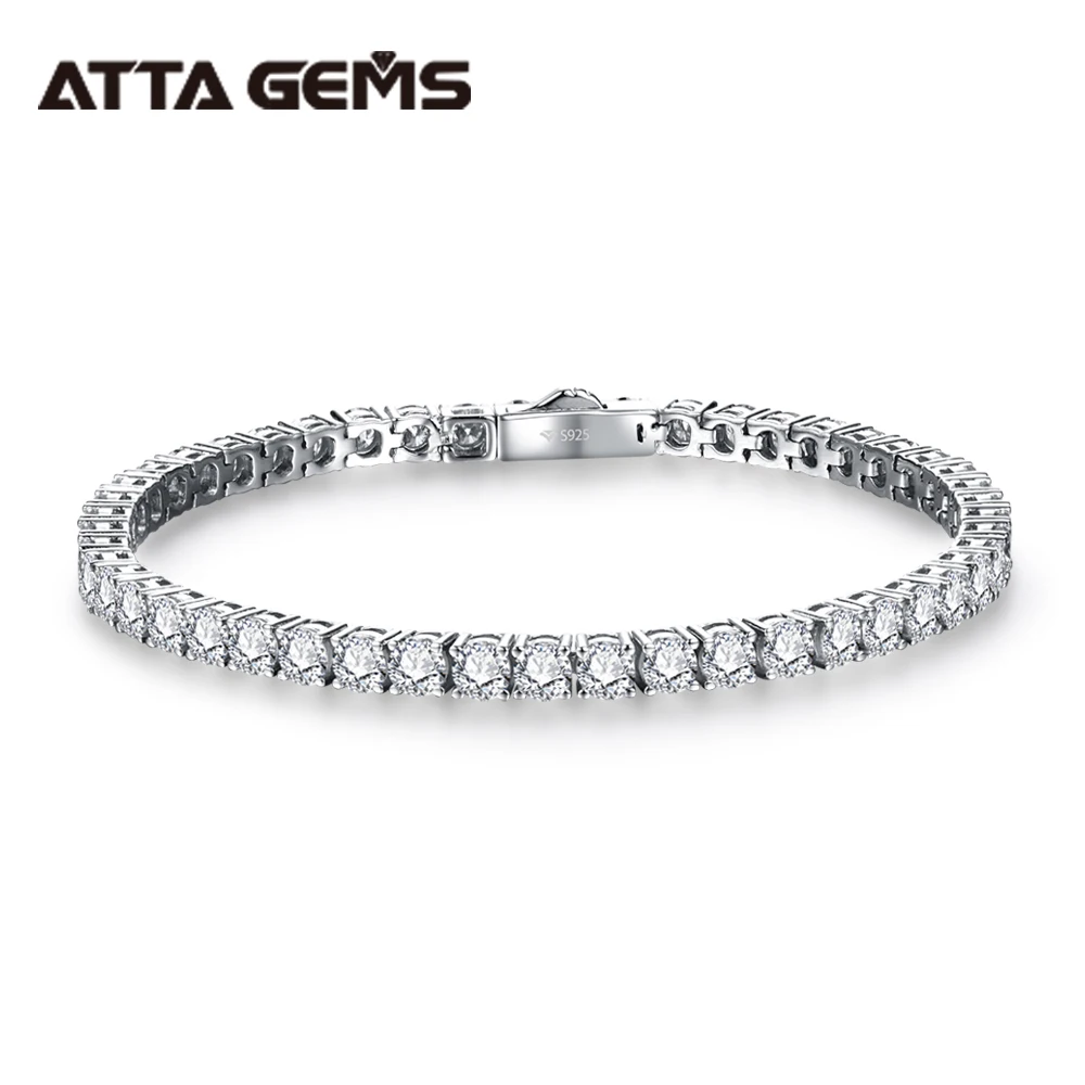 Bracelet Tennis En Argent Sterling 925 Plaqué Platine Avec Diamants - Pour Femme - Style Émeraude