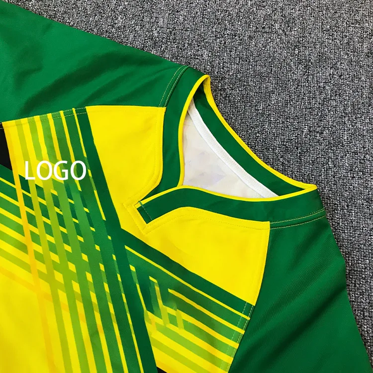 Source Yellow Green Gradient Color Rugby Jersey Shirt Sublimation