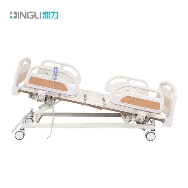 Dingli Factory Professional ABS Plastic 5 Function Adjustable Medical Electric Hospital Bed for ICU Nursing Hospital Home