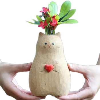 Handmade Resin Cat Planter Cute Mini Tabletop Vase Succulent Flower Pot for Home Desk Decor Windowsill Garden Gift for Diwali